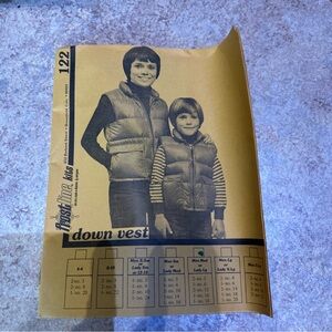 Frostline Vintage Down Vest Pattern with down